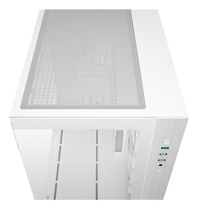DeepCool CG330 Torre PC Blanca Micro-ATX/ITX con 3 Ventiladores ARGB, Panel de Cristal Templado, Gestión de Cables y Soporte para 360mm