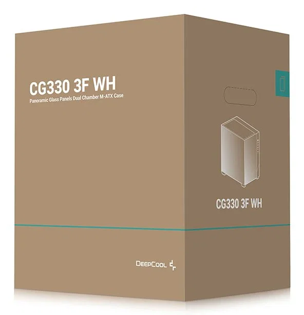 DeepCool CG330 Torre PC Blanca Micro-ATX/ITX con 3 Ventiladores ARGB, Panel de Cristal Templado, Gestión de Cables y Soporte para 360mm