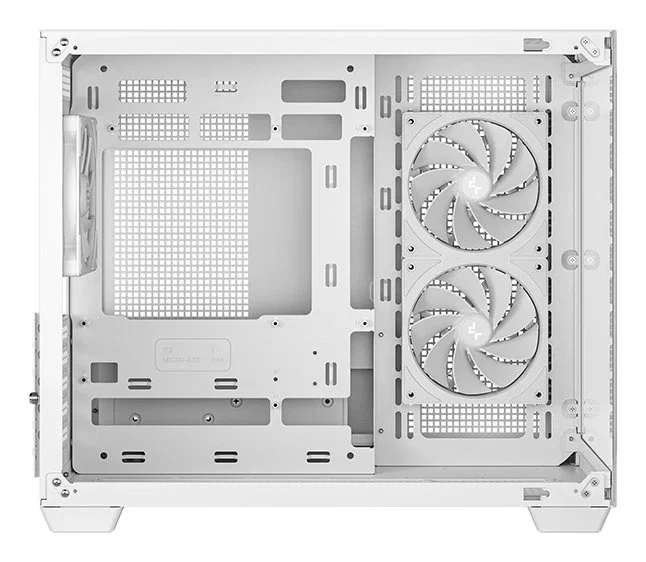 DeepCool CG330 Torre PC Blanca Micro-ATX/ITX con 3 Ventiladores ARGB, Panel de Cristal Templado, Gestión de Cables y Soporte para 360mm