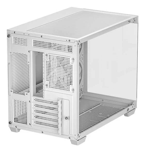 DeepCool CG330 Torre PC Blanca Micro-ATX/ITX con 3 Ventiladores ARGB, Panel de Cristal Templado, Gestión de Cables y Soporte para 360mm
