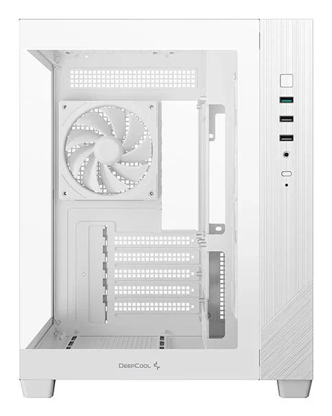 DeepCool CG330 Torre PC Blanca Micro-ATX/ITX con 3 Ventiladores ARGB, Panel de Cristal Templado, Gestión de Cables y Soporte para 360mm