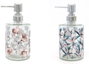 DKD Home Decor Dosificadores de Cristal con Diseño de Flores, 400ml, Surtido de 2 Unidades