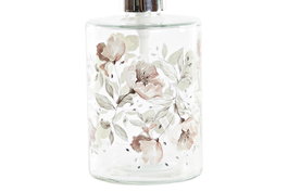 DKD Home Decor Dosificador Romantico Rosa Verde Cristal Abs 400ml 8 x 17 x 8 cm (12 Unidades)