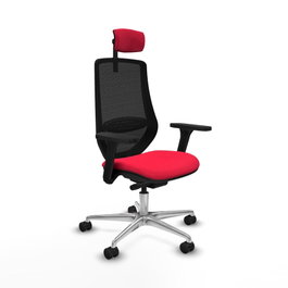 PIQUERAS Y CRESPO Silla de oficina Mardos con mecanismo Sincro/Traslack, Rojo y Negro