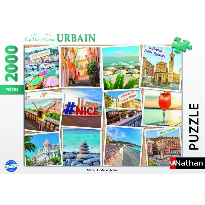 Ravensburger 12001613 Puzzle de 2000 piezas Niza Costa Azul, Colección Urban, Adultos y Niños a partir de 14 años, Francia