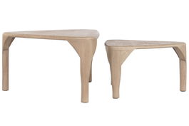 DKD Home Decor Mesa Centro Mango Natural 60 x 37 x 110 cm Set de 2