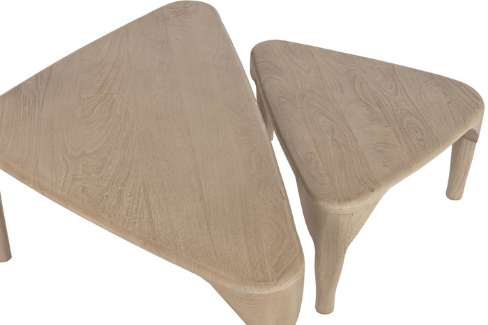 DKD Home Decor Mesa Centro Mango Natural 60 x 37 x 110 cm Set de 2