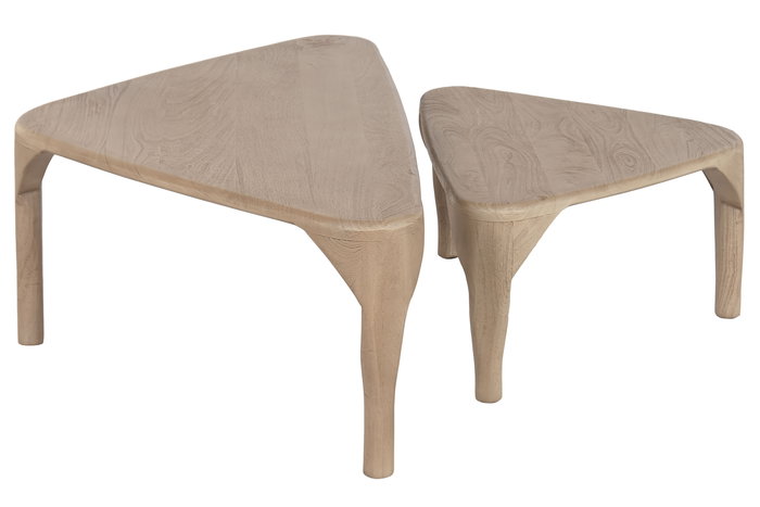 DKD Home Decor Mesa Centro Mango Natural 60 x 37 x 110 cm Set de 2