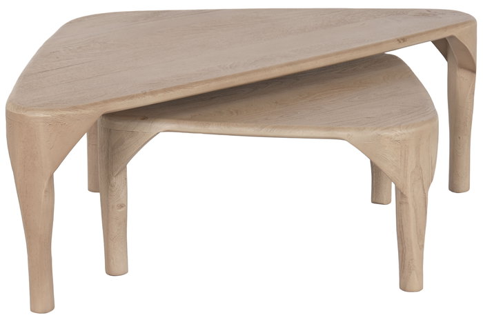 DKD Home Decor Mesa Centro Mango Natural 60 x 37 x 110 cm Set de 2