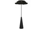 DKD Home Decor Lámpara de pie de metal y fibra Negra