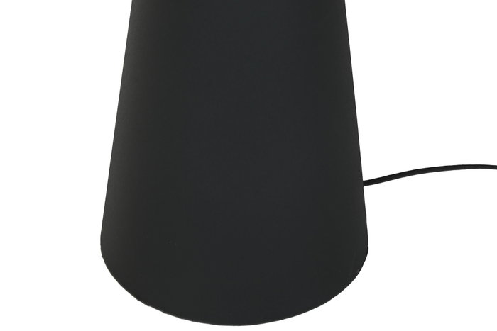 DKD Home Decor Lámpara de pie de metal y fibra Negra