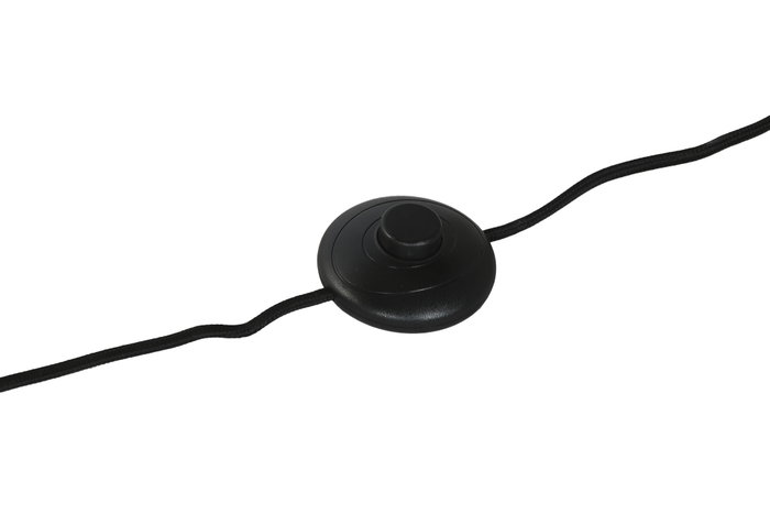 DKD Home Decor Lámpara de pie de metal y fibra Negra