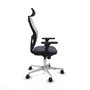 PIQUERAS Y CRESPO Silla de oficina Jorquera Gris y Blanca con Brazos 3D