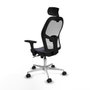 PIQUERAS Y CRESPO Silla de oficina Jorquera Gris y Blanca con Brazos 3D