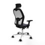PIQUERAS Y CRESPO Silla de oficina Jorquera Gris y Blanca con Brazos 3D
