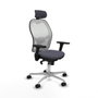 PIQUERAS Y CRESPO Silla de oficina Jorquera Gris y Blanca con Brazos 3D
