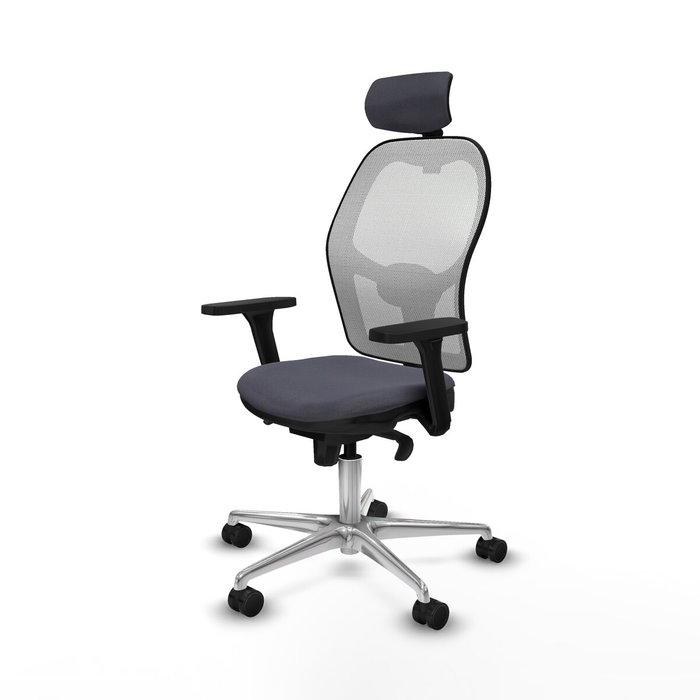 PIQUERAS Y CRESPO Silla de oficina Jorquera Gris y Blanca con Brazos 3D PIQUERAS Y CRESPO Silla de oficina Jorquera Gris y Blanca con Brazos 3D