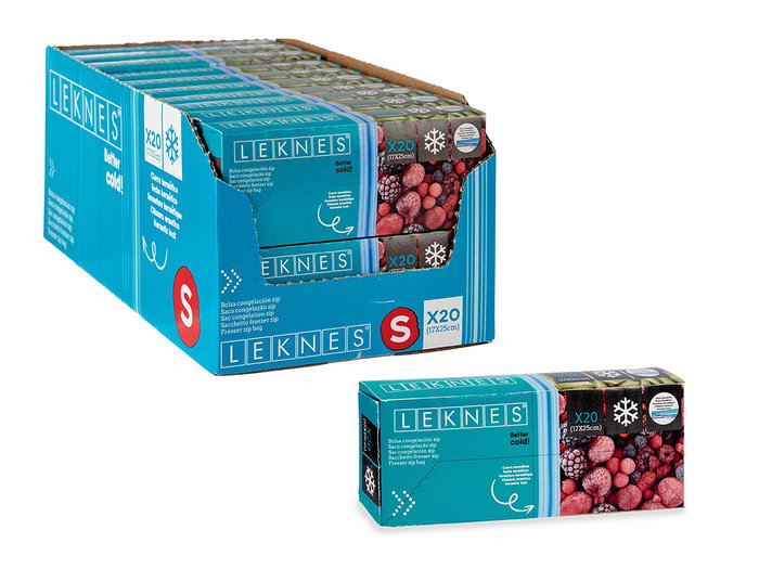 Leknes Bolsa Congelacion Zip 20uds 17x25 cm Polietileno Uso Alimentario para Congelador y Frigorifico (Set de 20) Leknes Bolsa Congelacion Zip 20uds 17x25 cm Polietileno Uso Alimentario para Congelador y Frigorifico (Set de 20)
