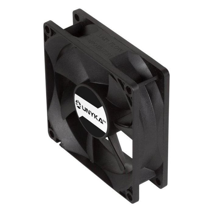 Unyka Ventilador Caja 80mm 8025mm 4 Pines con Doble Rodamiento de Bola para Server y PC