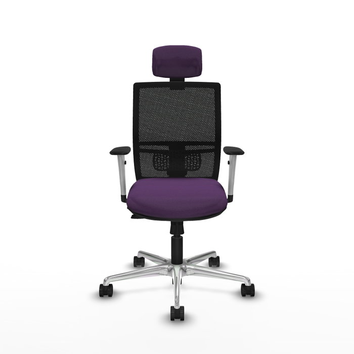 PIQUERAS Y CRESPO Silla de oficina Yunquera con mecanismo Sincro/Traslack, Morado y Negro