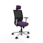 PIQUERAS Y CRESPO Silla de oficina Yunquera con mecanismo Sincro/Traslack, Morado y Negro