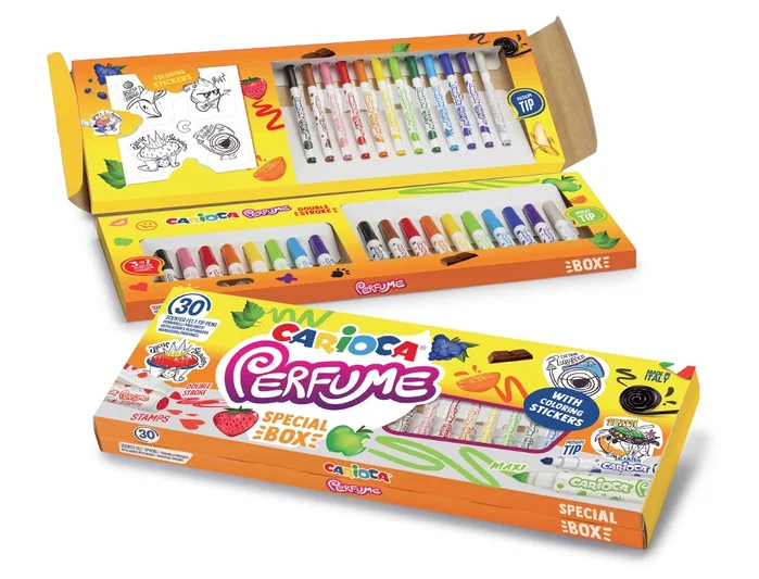 Carioca Rotulador Perfume Caja 30 Unidades Colores Surtidos Punta Cónica y Stamp