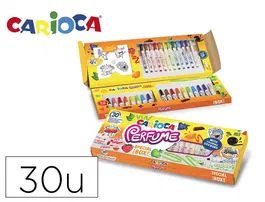 Carioca Rotulador Perfume Caja 30 Unidades Colores Surtidos Punta Cónica y Stamp