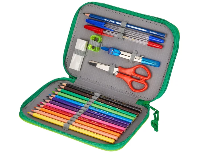 Alpino Plumier Escolar de Dos Compartimentos con 32 Piezas de Material Alpino Plumier Escolar de Dos Compartimentos con 32 Piezas de Material