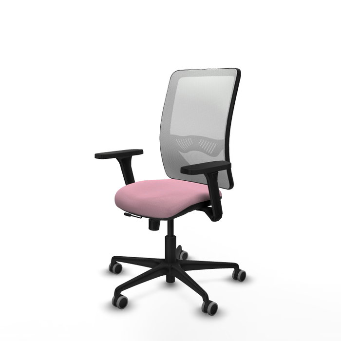 PIQUERAS Y CRESPO Silla de oficina Zulema Rosa y Blanca con Brazos 3D PIQUERAS Y CRESPO Silla de oficina Zulema Rosa y Blanca con Brazos 3D