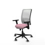 PIQUERAS Y CRESPO Silla de oficina Zulema Rosa y Blanca con Brazos 3D