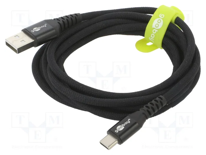 GOOBAY Cable USB 2.0 de USB A a USB C, 2m, Negro GOOBAY Cable USB 2.0 de USB A a USB C, 2m, Negro