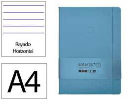 Antartik Cuaderno A4 Tapa Dura Hojas Rayadas Azul Claro 100 Hojas 80gr FSC