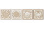 DKD Home Decor Cuadro Papel Mache 50x50 con Conchas, Surtido de 4 unidades
