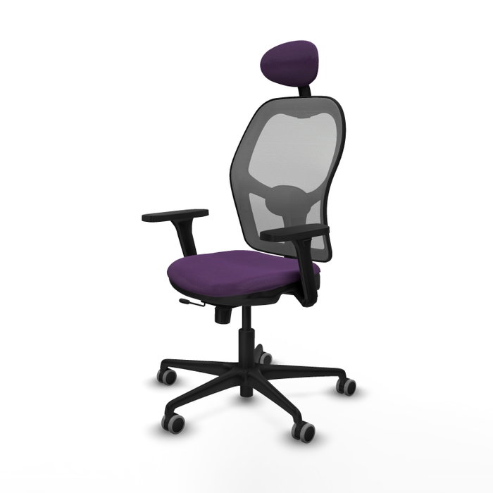 PIQUERAS Y CRESPO Silla de oficina Jorquera con mecanismo Sincro/Traslack, Morado y Gris