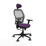 PIQUERAS Y CRESPO Silla de oficina Jorquera con mecanismo Sincro/Traslack, Morado y Gris