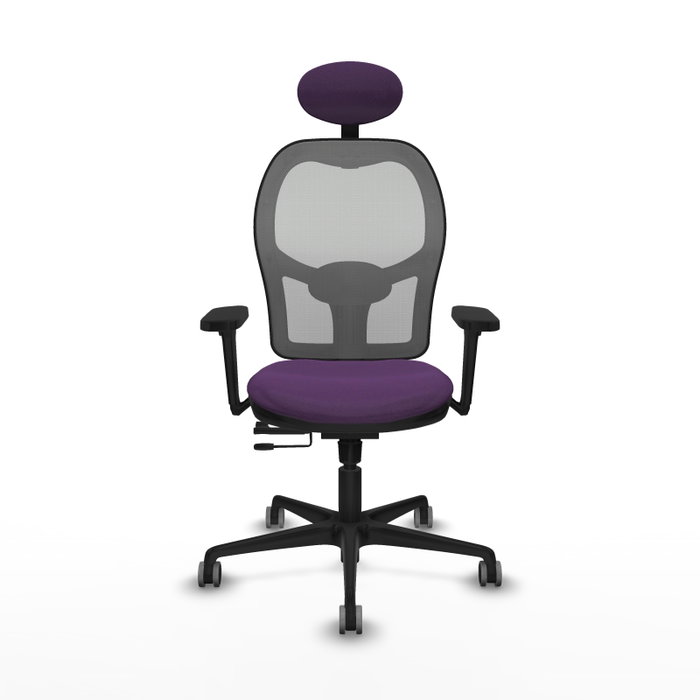 PIQUERAS Y CRESPO Silla de oficina Jorquera con mecanismo Sincro/Traslack, Morado y Gris
