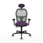 PIQUERAS Y CRESPO Silla de oficina Jorquera con mecanismo Sincro/Traslack, Morado y Gris