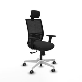 PIQUERAS Y CRESPO Silla de oficina Yunquera con mecanismo Sincro, Negro