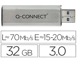 Q-connect Memoria USB Flash 32 GB 3.0 Plateada