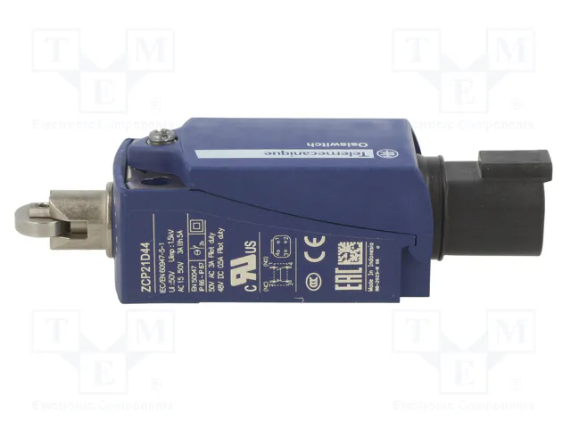 TELEMECANIQUE SENSORS Interruptor de fin de carrera XCKP2102D44 con roldana metálica de 11,6mm