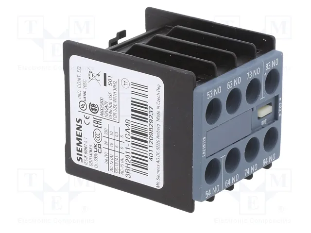 SIEMENS 3RH2911-1GA40 Contactores auxiliares S00 NO x4 SIEMENS 3RH2911-1GA40 Contactores auxiliares S00 NO x4