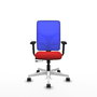 PIQUERAS Y CRESPO Silla de oficina Motilla con mecanismo Sincro/Traslack, Rojo y Azul