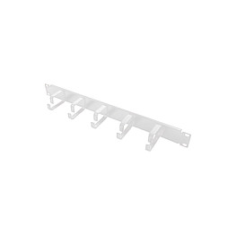 LogiLink Panel de gestión de cables 19 pulgadas 1U con 5 soportes de acero, gris