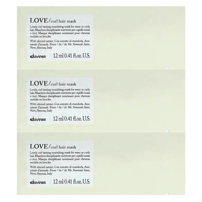 Davines Love Mascarilla crema de tratamiento capilar, Pack de 12 x 12 ml Davines Love Mascarilla crema de tratamiento capilar, Pack de 12 x 12 ml