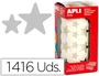 Apli Gomets Autoadhesivos Estrellas Grandes Plata Rollo 1416 Unidades 115x60x60 mm