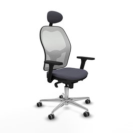PIQUERAS Y CRESPO Silla de oficina Jorquera con mecanismo Sincro, Gris y Blanco