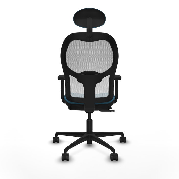 PIQUERAS Y CRESPO Silla de oficina Jorquera con mecanismo Sincro/Traslack, Verde petróleo y Blanco