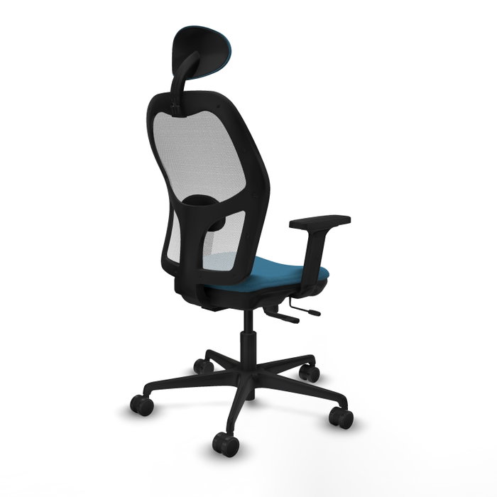 PIQUERAS Y CRESPO Silla de oficina Jorquera con mecanismo Sincro/Traslack, Verde petróleo y Blanco