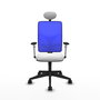 PIQUERAS Y CRESPO Silla de oficina Motilla con mecanismo Sincro, Azul y Blanco