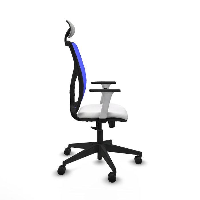 PIQUERAS Y CRESPO Silla de oficina Motilla con mecanismo Sincro, Azul y Blanco
